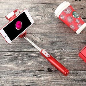 Bluetooth Selfie Stick Handheld Extendable Monopod with Rear Mirror
